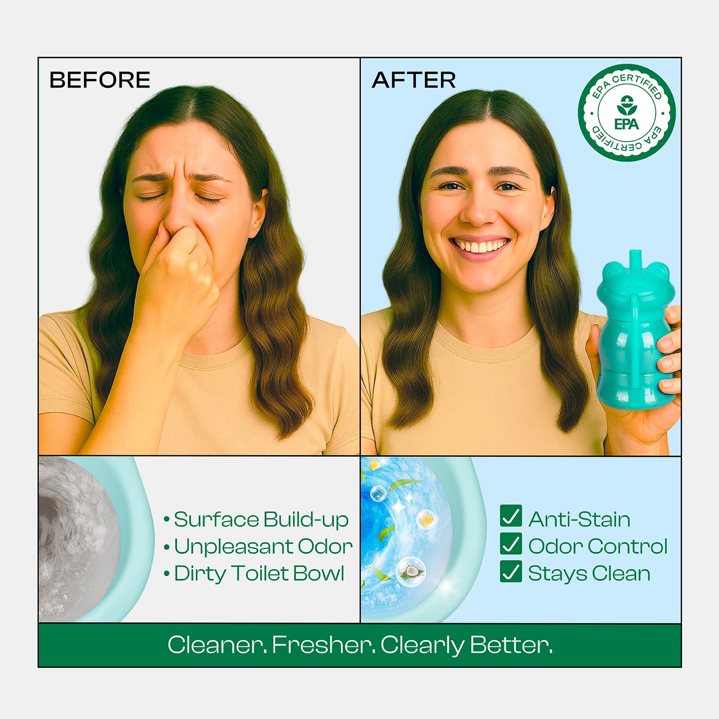 PurityNest Toilet Bowl Cleaners Pack of 6, Automatic Long-Lasting Toilet Bowl Cleaner Tablets in Bottle